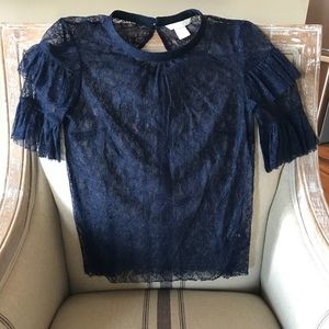 H&M Blue lace, size 2 blouse
